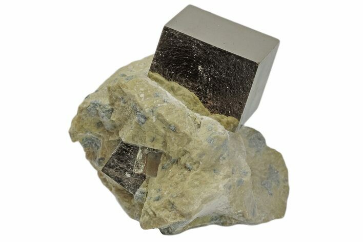 Natural Pyrite Cube In Rock - Navajun, Spain #168447